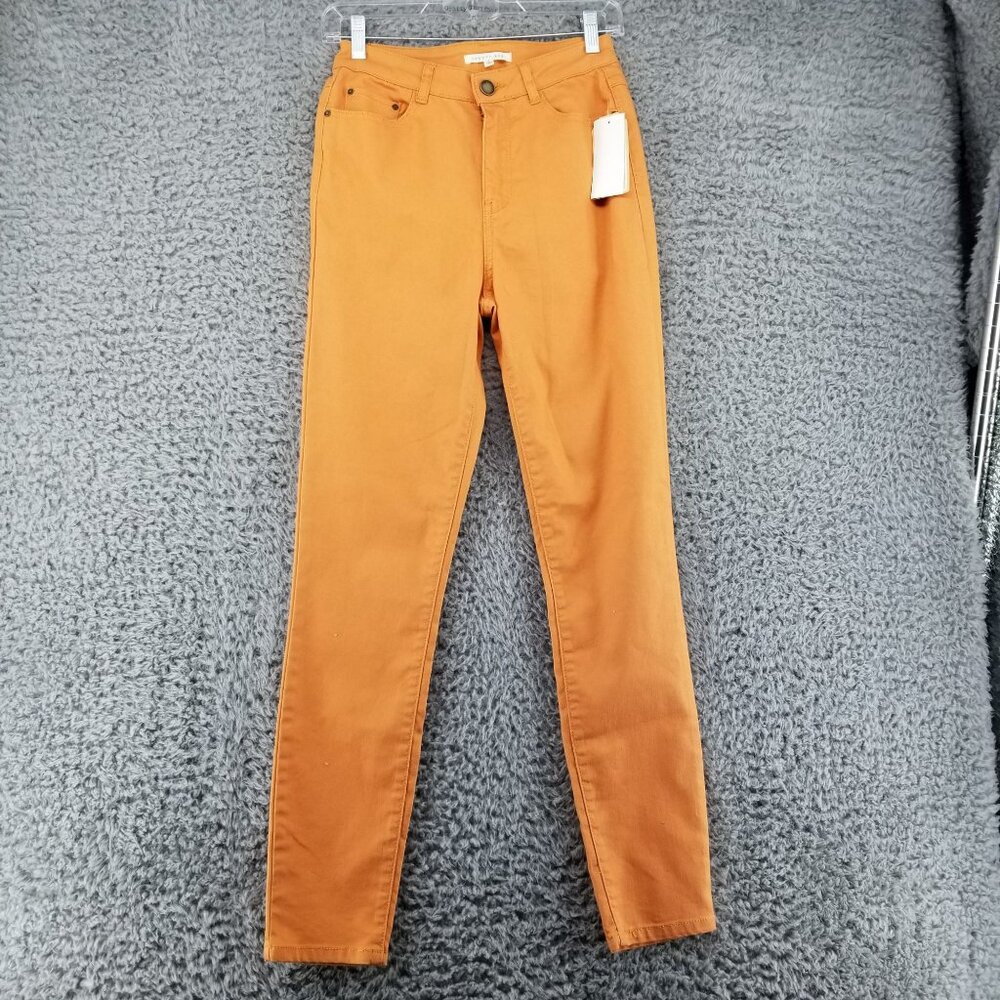 Copper Key Pants Womens 1 Straight Leg Orange Stretch Mid Rise *NWT*